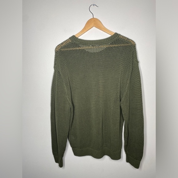 Aritzia TNA Alameda Crochet Crewneck Sweater // Fatigue - Picture 7 of 9